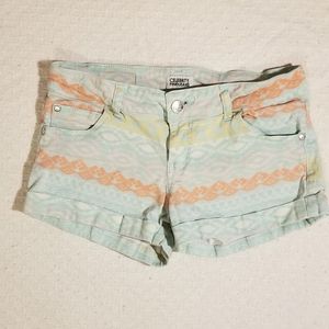 Celebrity Pink Jeans Green Blue Orange Yellow Aztec Boho patterned shorts